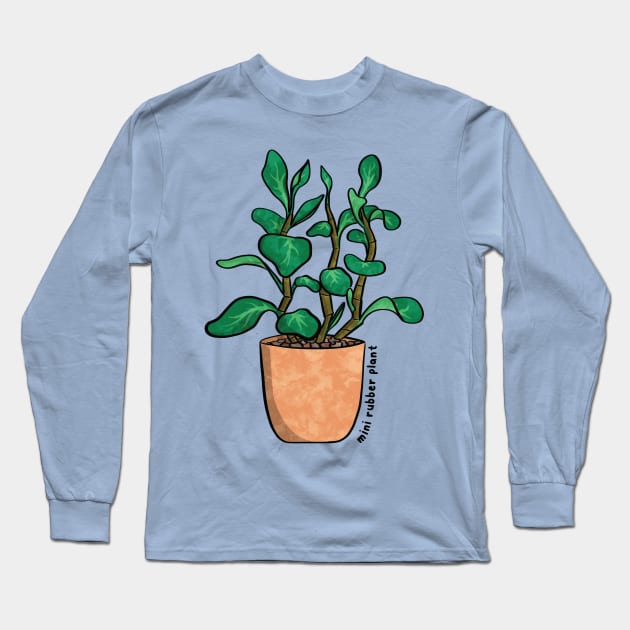 Mini Rubber Plant Long Sleeve T-Shirt by Sepheria